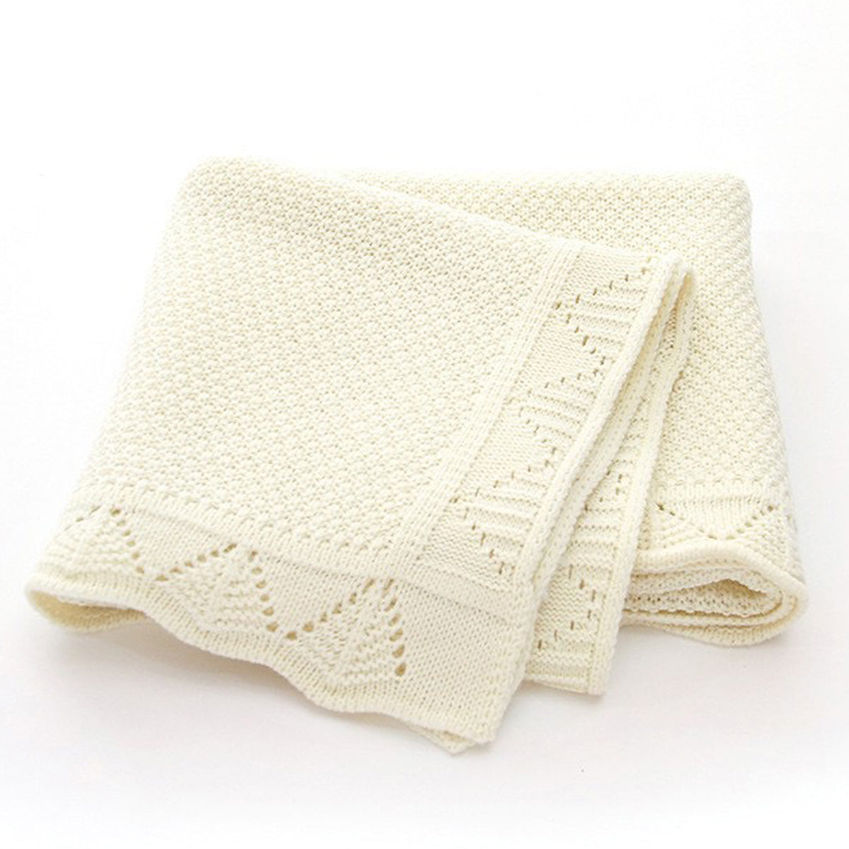 baby knitted blanket cream