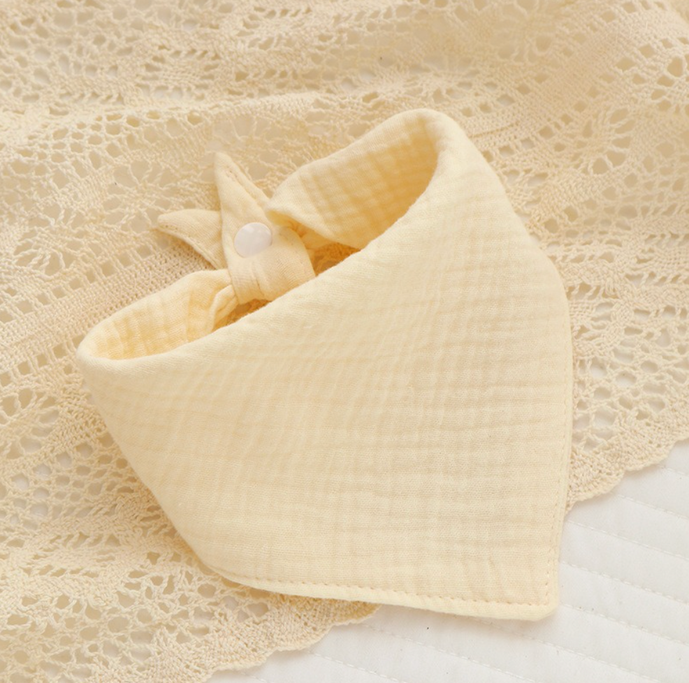 personalised cotton baby bib yellow