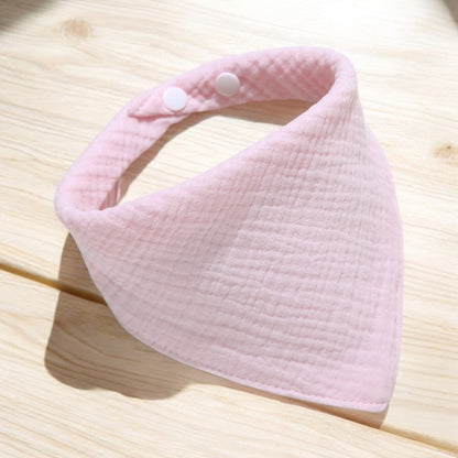 Pink baby bib with snap buttons