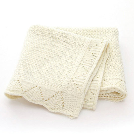 baby knitted blanket cream