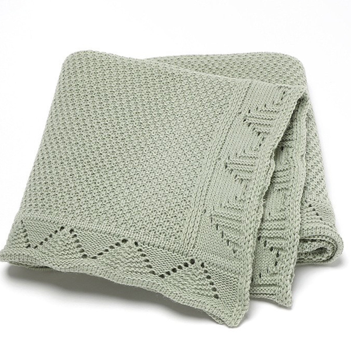 baby knitted blanket green