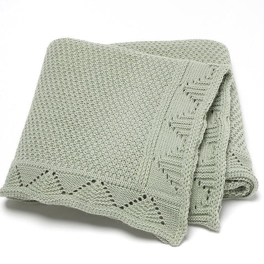 baby knitted blanket green